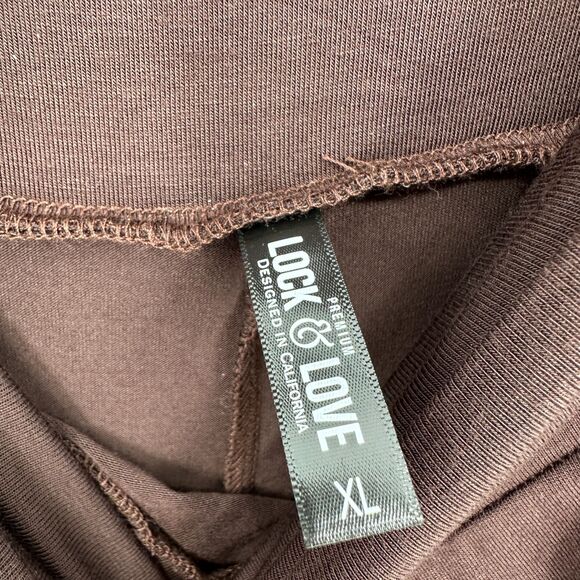Lock & Love Womens Brown Midi Skirt Size XL A-Line Modal Soft Knit Pull On Boho - Picture 6 of 7